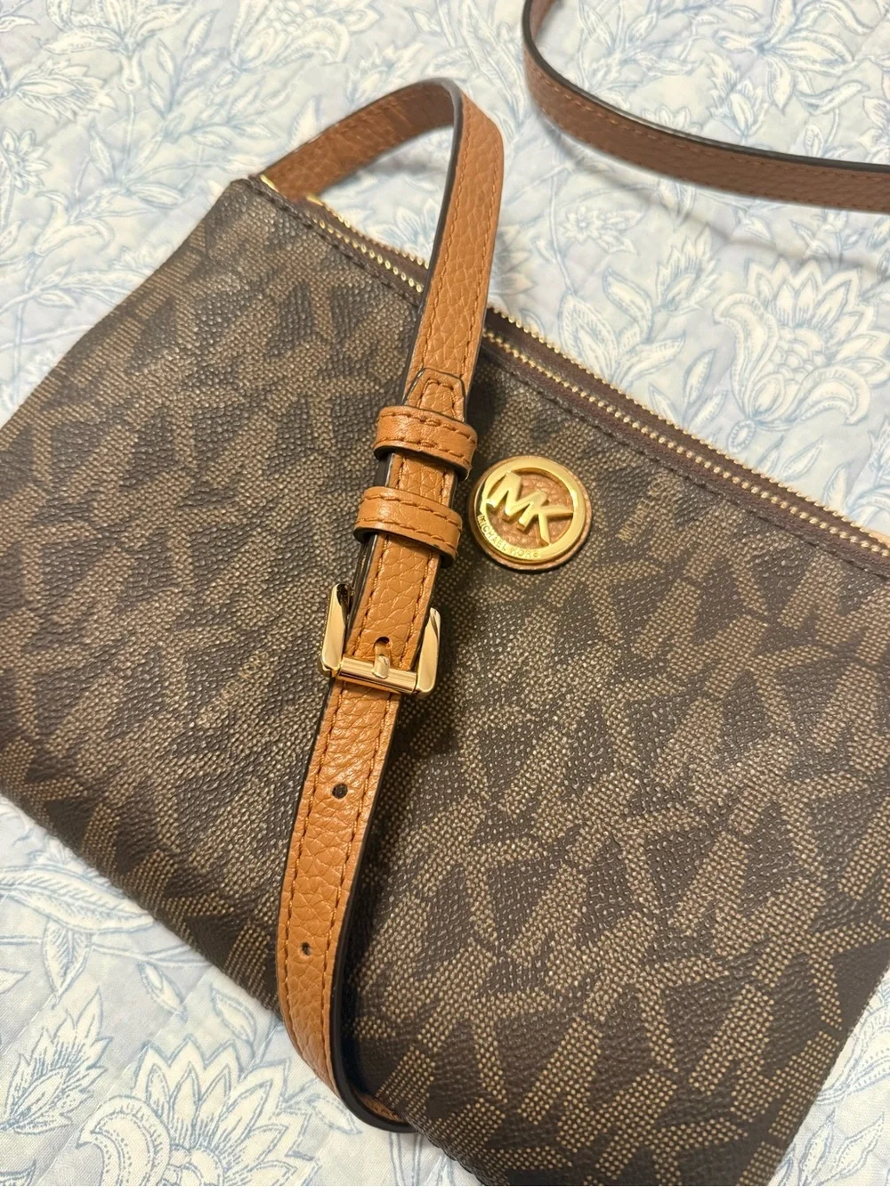 Michael Kors Brown Monogram Fulton Crossbody